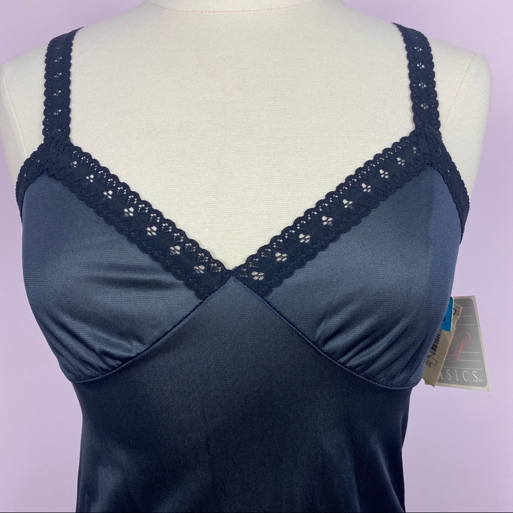 SOLD - Women’s Vintage Black Slip Lace Trim NWT Deadstock Size 34 Chemise